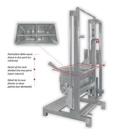 Vasca impastatrice ribaltabile